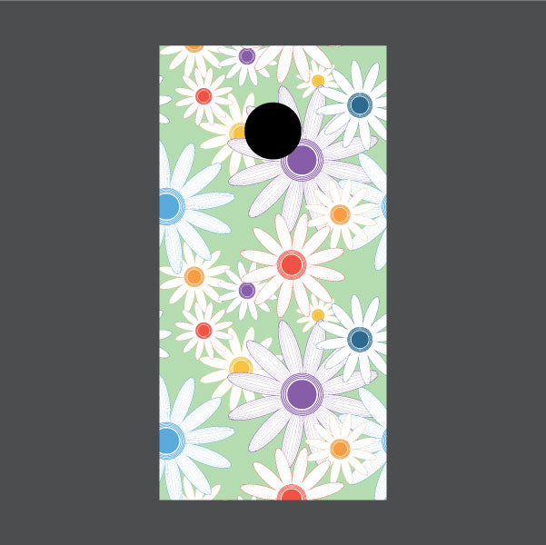 Image of Flower Cornhole Board Wraps