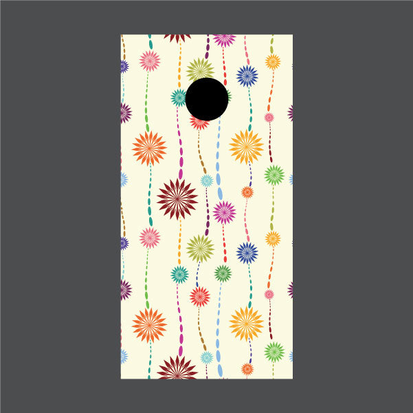 Image of Flower Cornhole Board Wraps