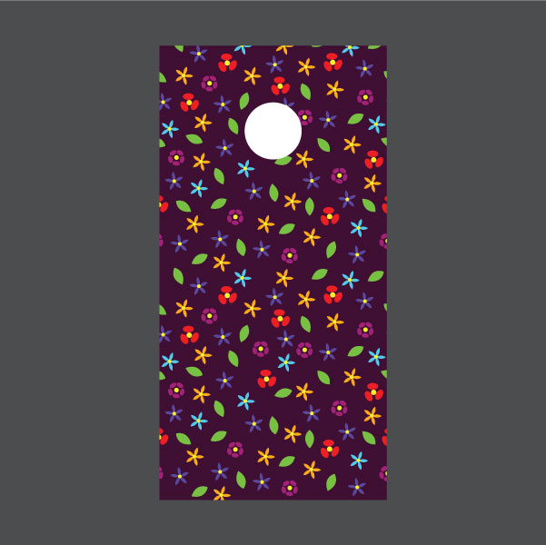 Image of Flower Cornhole Board Wraps