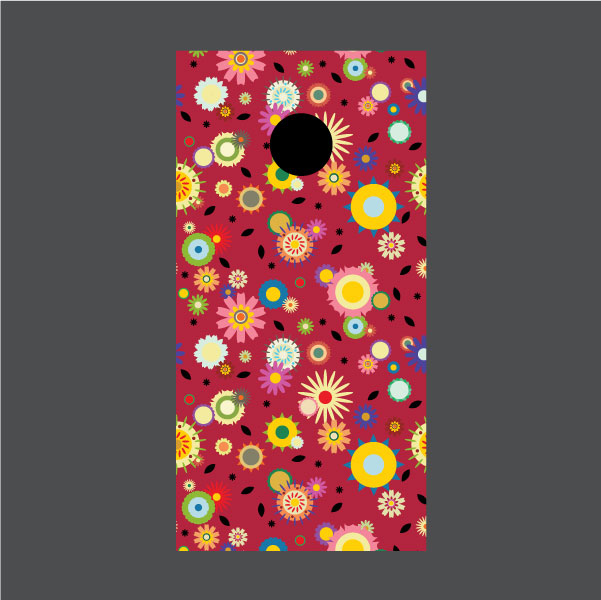 Image of Flower Cornhole Board Wraps