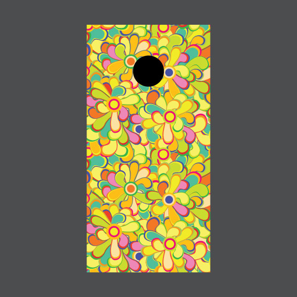 Image of Flower Cornhole Board Wraps