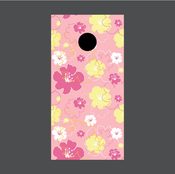 Image of Flower Cornhole Board Wraps