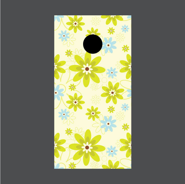 Image of Flower Cornhole Board Wraps