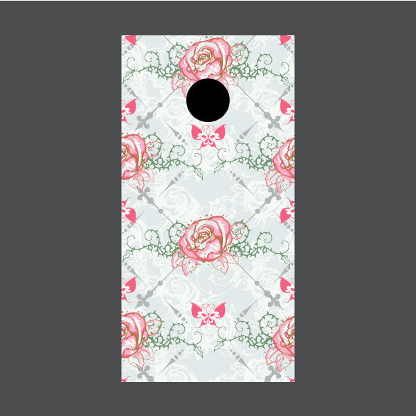 Image of Flower Cornhole Board Wraps