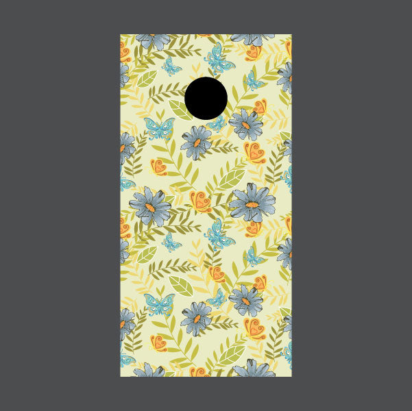 Image of Flower Cornhole Board Wraps