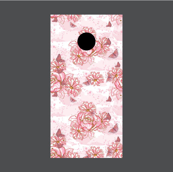 Image of Flower Cornhole Board Wraps