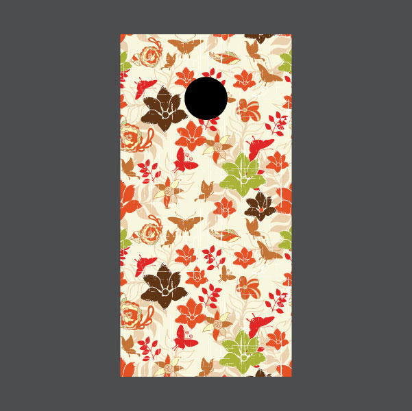 Image of Flower Cornhole Board Wraps