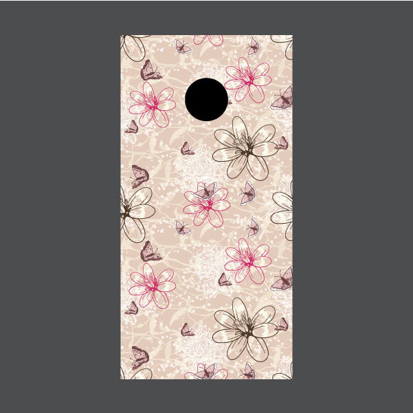 Image of Flower Cornhole Board Wraps