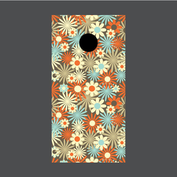 Image of Flower Cornhole Board Wraps