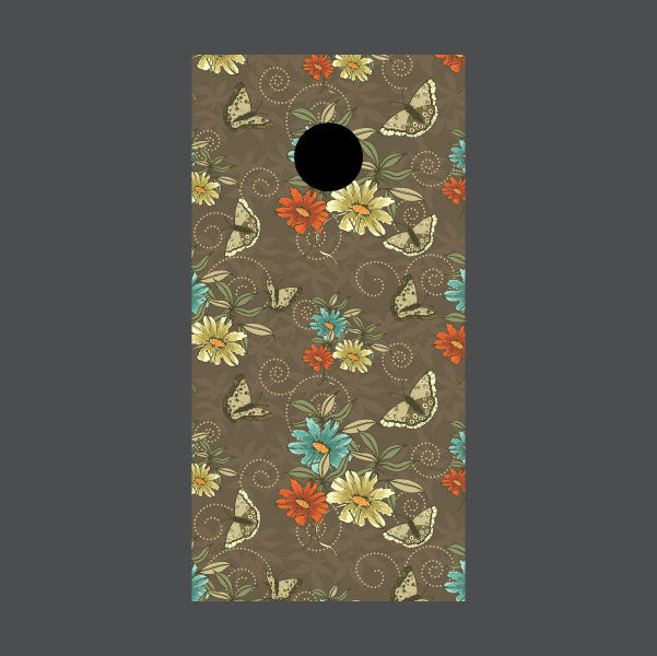 Image of Flower Cornhole Board Wraps