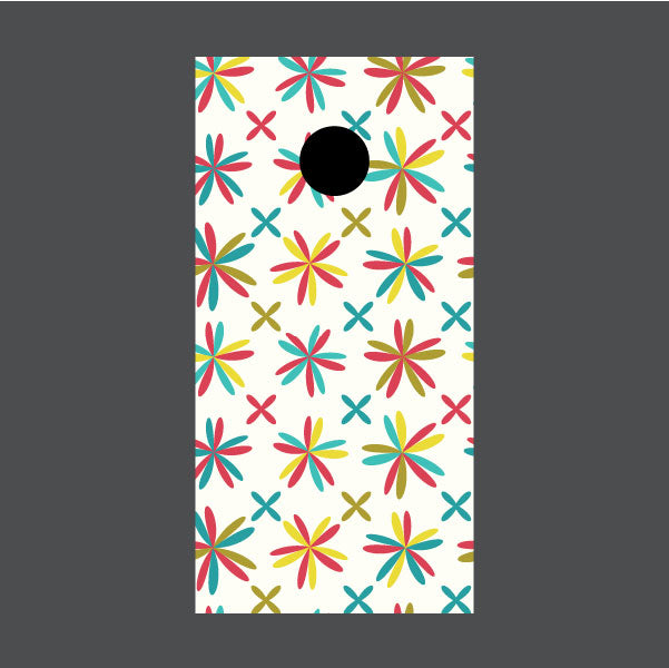 Image of Flower Cornhole Board Wraps