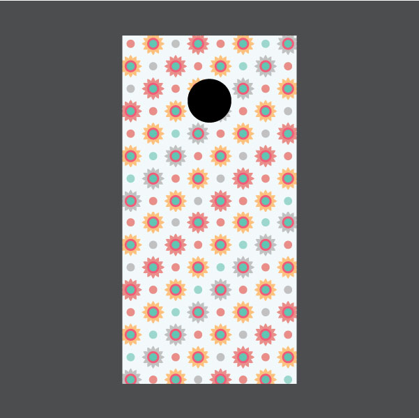 Image of Flower Cornhole Board Wraps