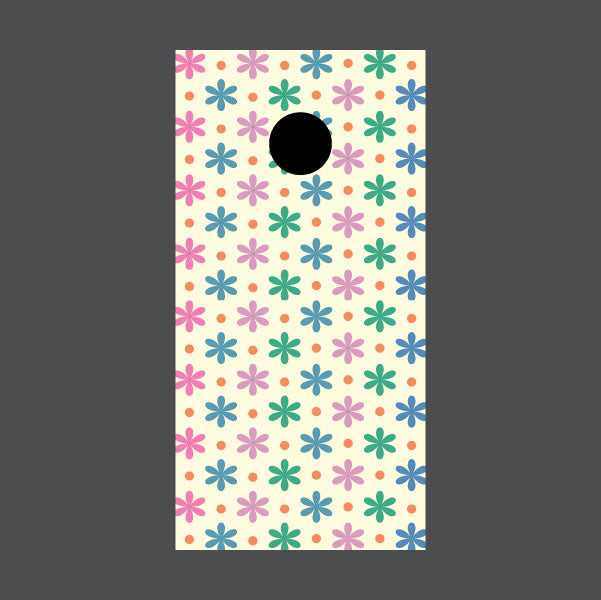 Image of Flower Cornhole Board Wraps