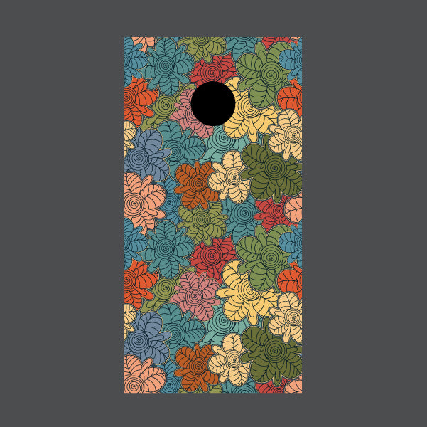 Image of Flower Cornhole Board Wraps