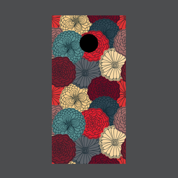 Image of Flower Cornhole Board Wraps