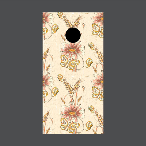 Image of Flower Cornhole Board Wraps