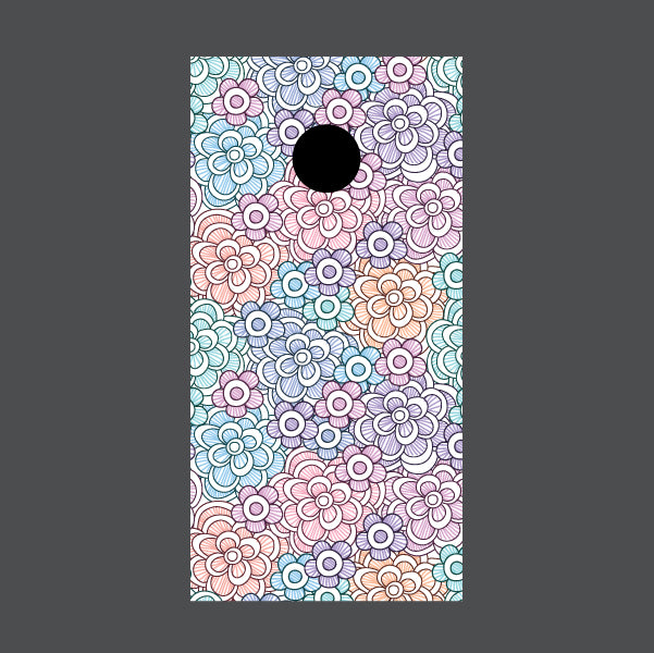 Image of Flower Cornhole Board Wraps