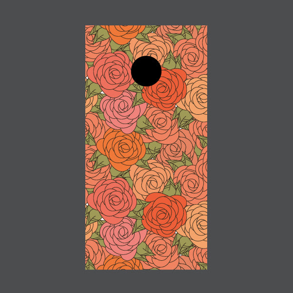 Image of Flower Cornhole Board Wraps