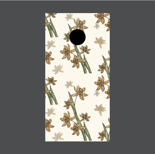 Image of Flower Cornhole Board Wraps