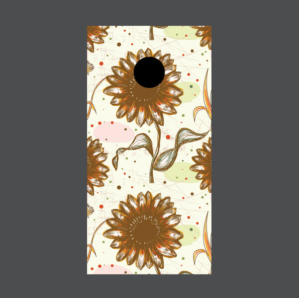 Image of Flower Cornhole Board Wraps