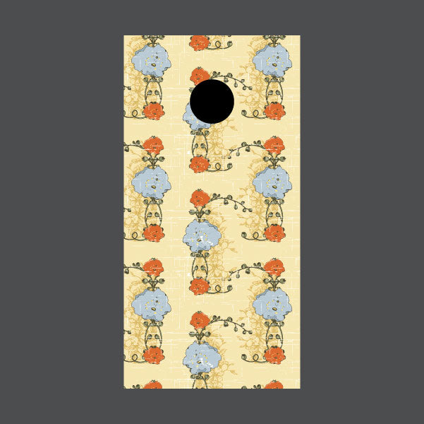 Image of Flower Cornhole Board Wraps