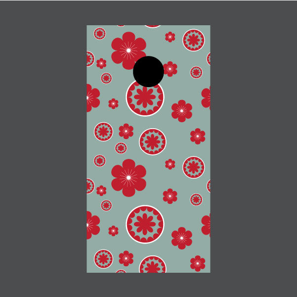 Image of Flower Cornhole Board Wraps