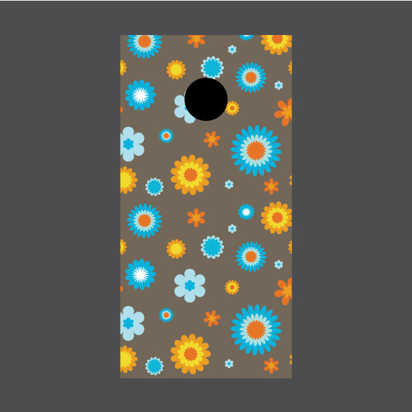 Image of Flower Cornhole Board Wraps