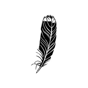 Car window vinyl decal sticker with black feather design