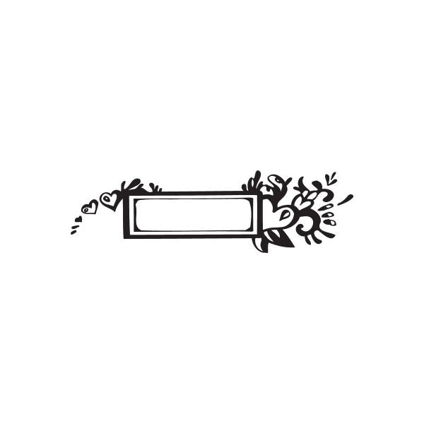Black vinyl wall decal with rectangular frame and surrounding floral vines
