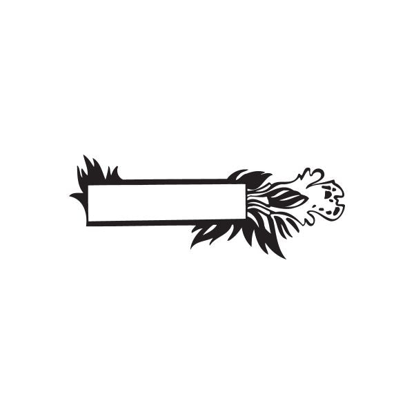 Flower frame wall decal with black rectangular center and ornate leaf-and-flower border