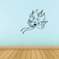 Snake head decal with floral accents, black line drawing