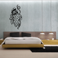 Black floral grape cluster wall decal with curly vine and leaves