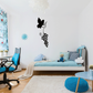 Grape leaf and grape cluster vinyl wall decal in dark silhouette