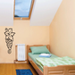Grape vine wall decal with leaf and grape cluster, black vinyl outline