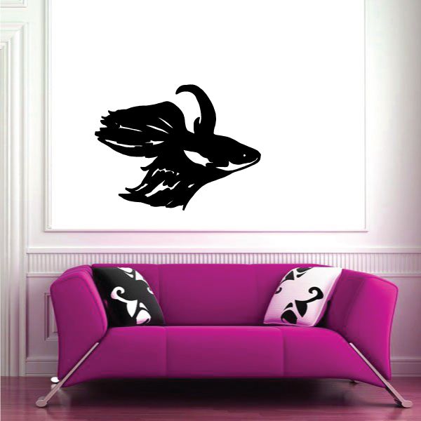 Image of Flowing Siamese Fighting Fish Decal