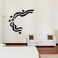 Stars and stripes wall decal with wavy banner and small star shapes in black