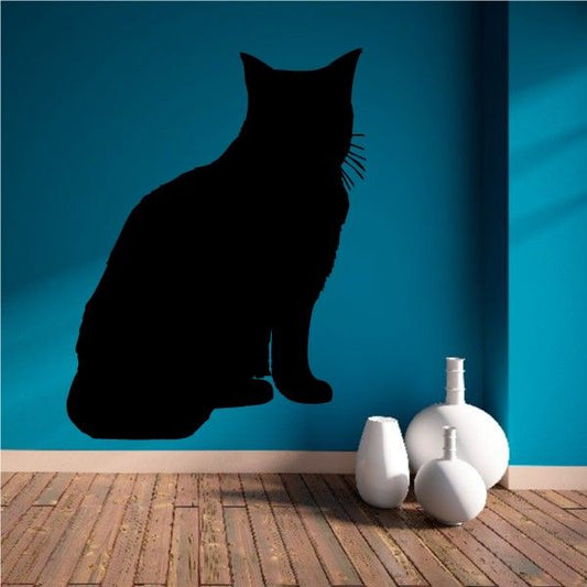 Image of Fluffly Cat Sitting Decal