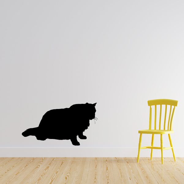 Image of Fluffy Cat Crawling Decal