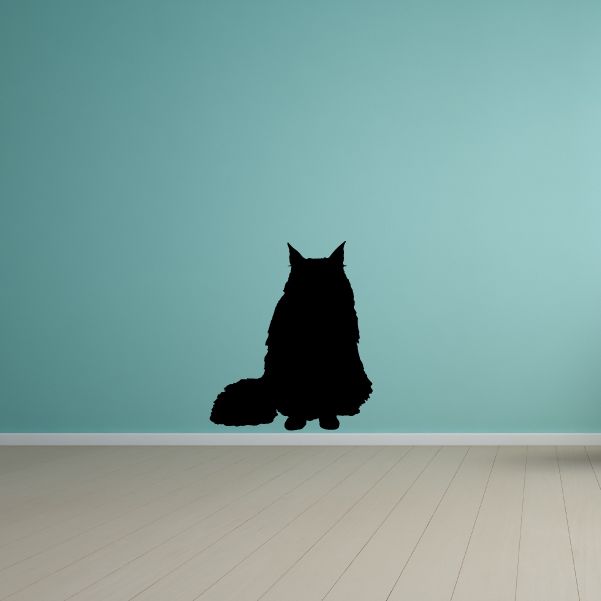 Image of Fluffy Cat Sitting Decal