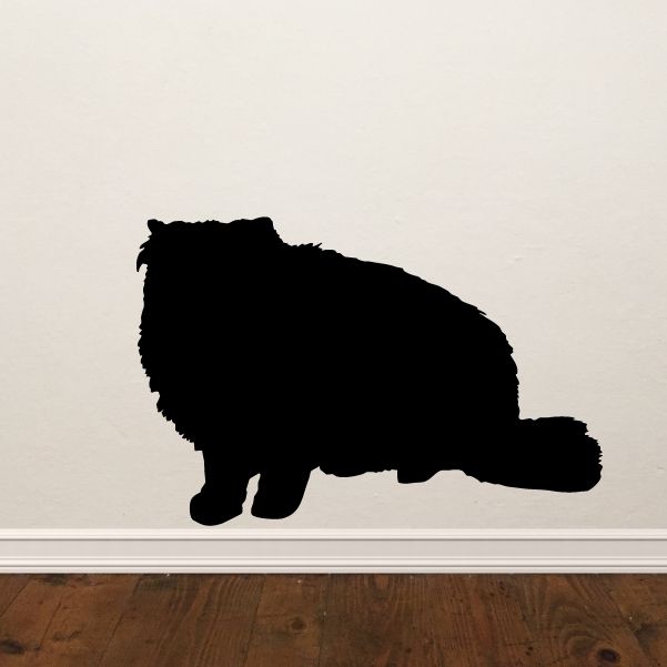 Image of Fluffy Cat Sitting Up Decal