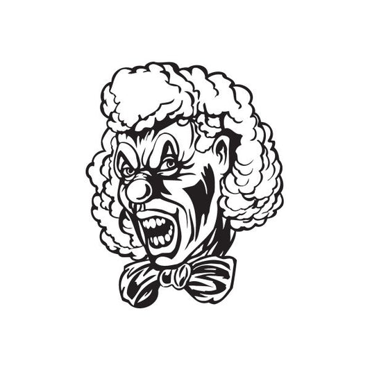 Image of Fluffy Hair Clown Head Decal