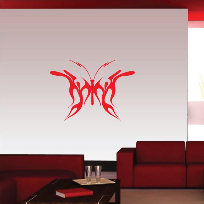 Image of Fluid Red Tribal Butterfly Decal