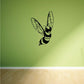 Fluttering bee decal, black wings and yellow-striped body
