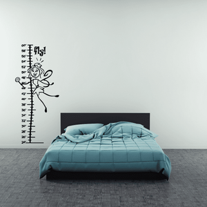 Fly Fairy wall growth chart decal with height ruler and fairy above, includes 'Fly!'