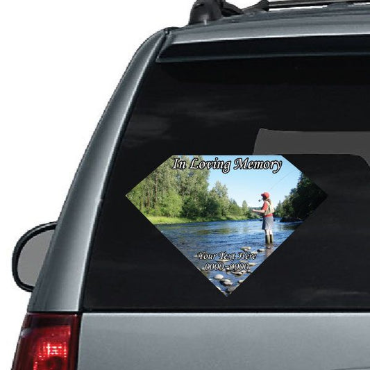 Image of Fly Fishing In Loving Memory Custom Diamond Sticker