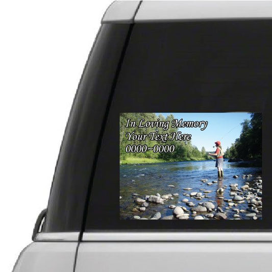 Image of Fly Fishing In Loving Memory Custom Rectangle Sticker