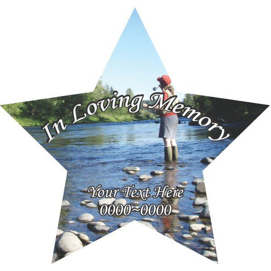 Image of Fly Fishing In Loving Memory Custom Star Sticker