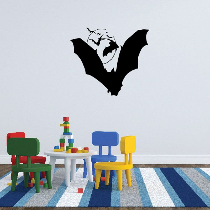 Image of Flying Bats & Moon Decal