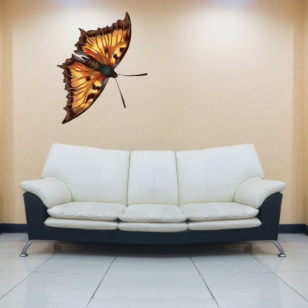 Image of Flying Bright Yellow Butterly Decal