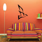 Flying cockatiel bird wall decal in black, shown mid-flight with wings spread.